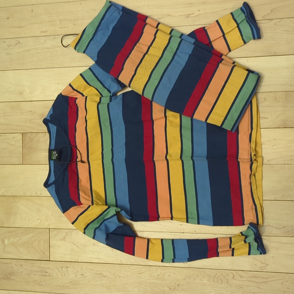 Colorful Striped Long Sleeve Top and Pants Set - 10 Years